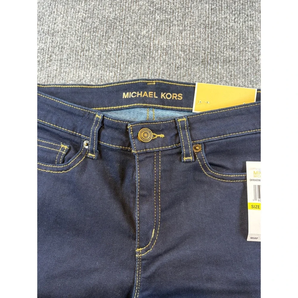 Michael Kors Izzy Cropped Skinny Jeans Dark Rinse Wash QH99AD96NB Mens 4